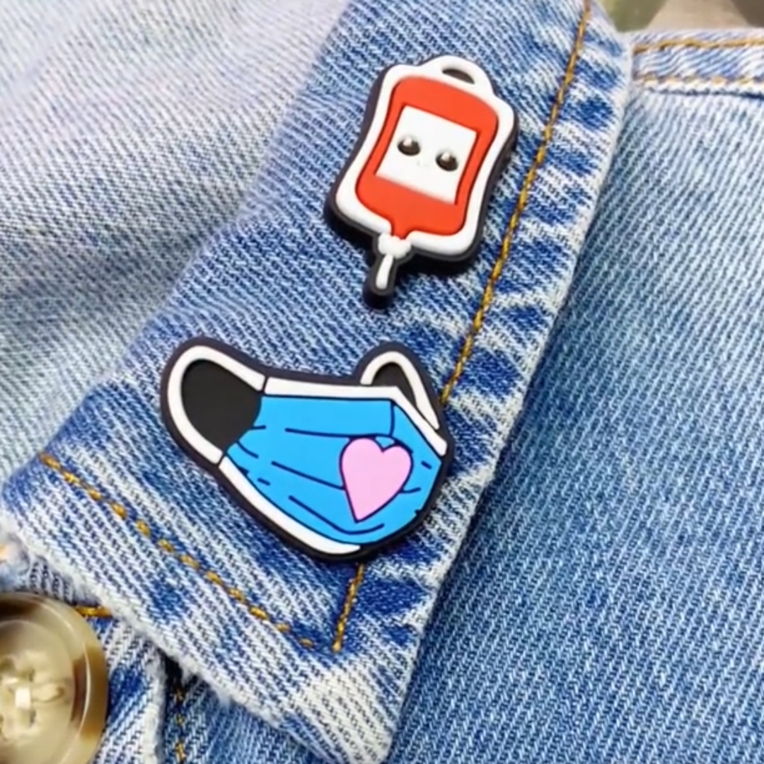 Four Nursing PVC Pins β Fun, Durable Accessories for Nurses and Medical Students (set of 4 pins)