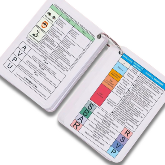 Nursing Reference Cards – ECG Rhythms, Medication Dosage, Emergency Protocols & More (12- Page Pack, Double-Sided Cards)