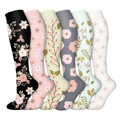 Beautiful Floral Compression Socks- 6 designs to choose from