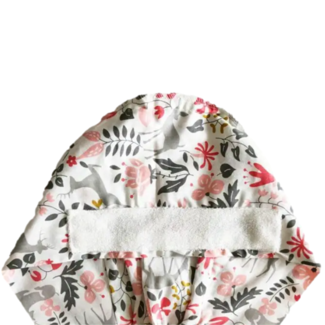 Navy Floral Long Hair Scrub Cap with terrycloth strip- Perfect for Specialists, Doctors, Dentists, Nurses and many more