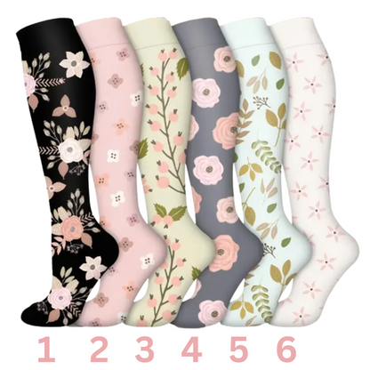 Beautiful Floral Compression Socks- 6 designs to choose from