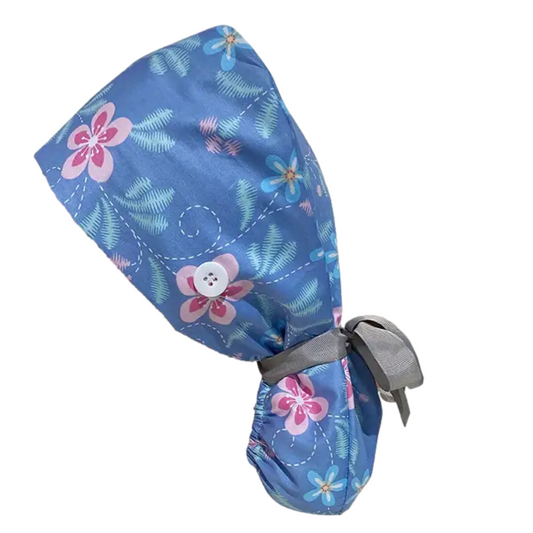 Pink Flower Long Hair Scrub Cap with terrycloth strip- Perfect for Specialists, Doctors, Dentists, Nurses and many more (Copy)