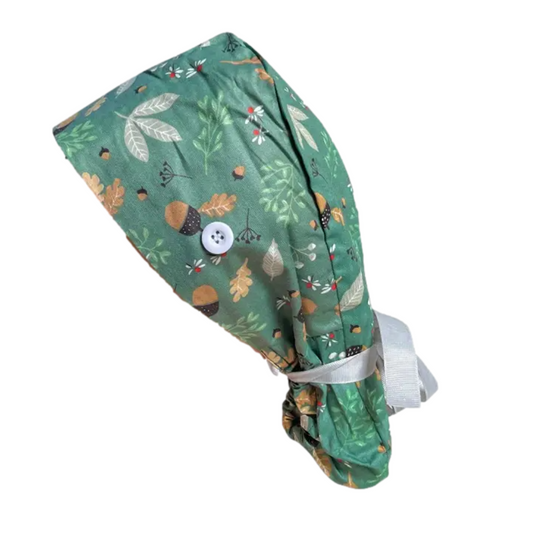 Woodland Long Hair Scrub Cap with terrycloth strip- Perfect for Specialists, Doctors, Dentists, Nurses and many more
