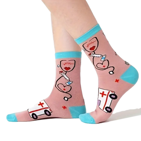 Nurse Socks with Ambulance pictures