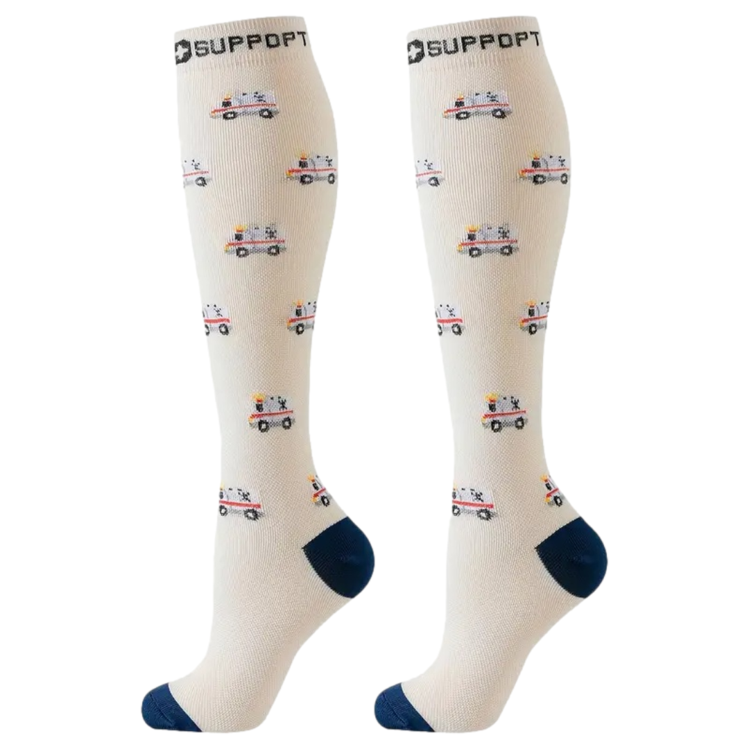 Medical-Themed Knee-high Compression Socks – Stylish Support for Nurses, Doctors and Healthcare Workers