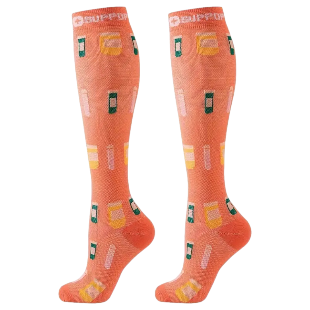 Medical-Themed Knee-high Compression Socks – Stylish Support for Nurses, Doctors and Healthcare Workers