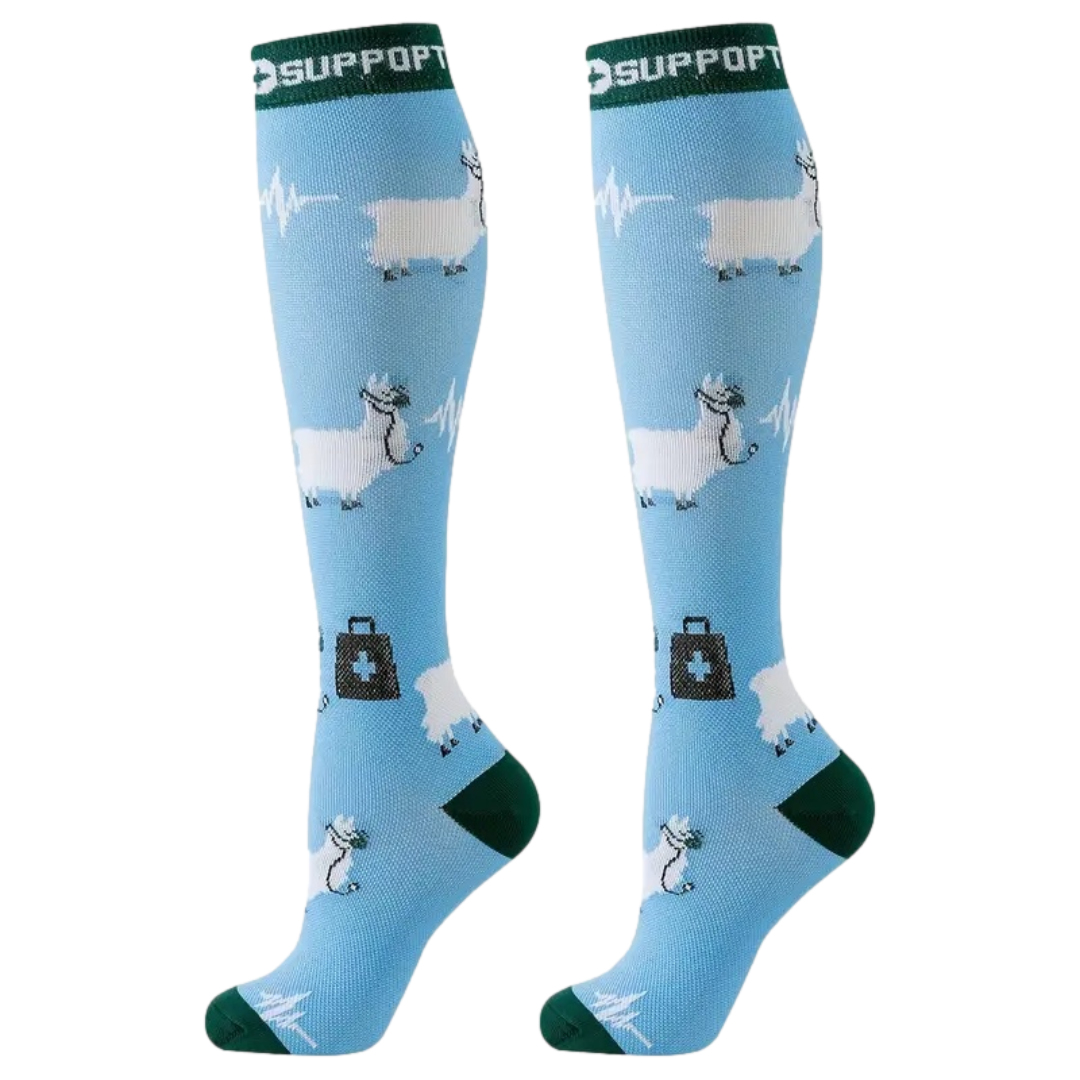 Medical-Themed Knee-high Compression Socks – Stylish Support for Nurses, Doctors and Healthcare Workers