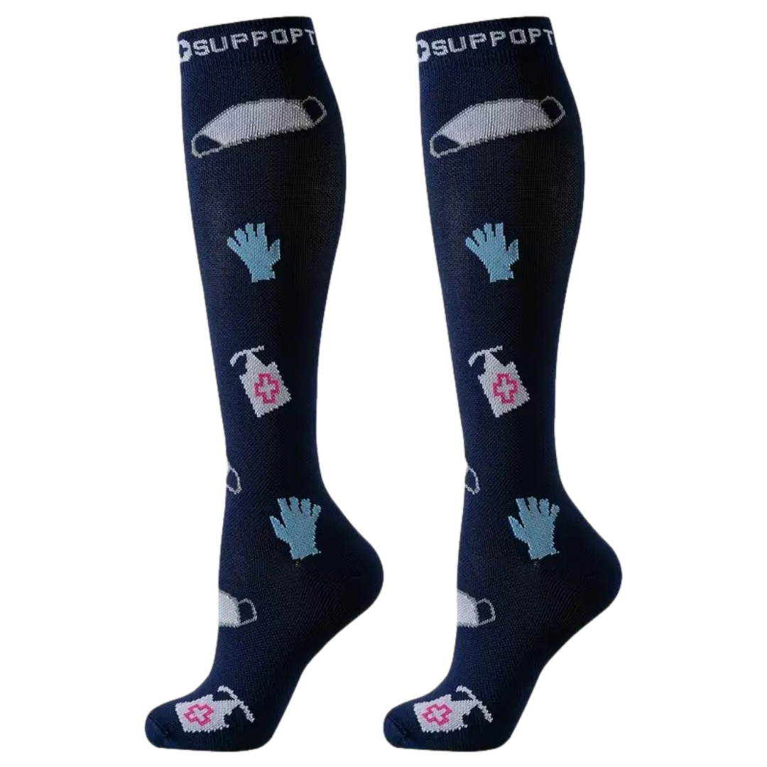 Medical-Themed Knee-high Compression Socks – Stylish Support for Nurses, Doctors and Healthcare Workers