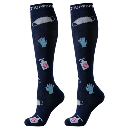 Medical-Themed Knee-high Compression Socks – Stylish Support for Nurses, Doctors and Healthcare Workers
