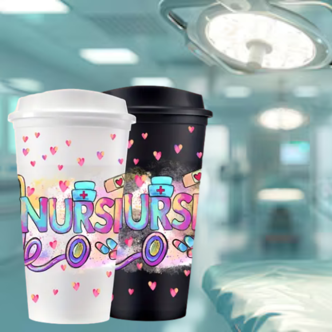 Nurse Appreciation 470ml Tumbler – Colourful Reusable Cup with Lid (10 colours to choose from)