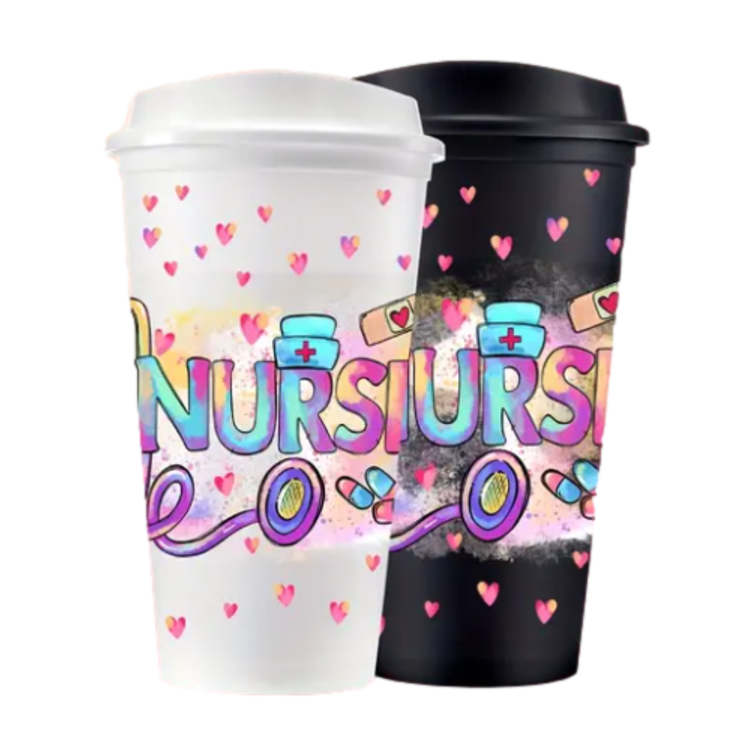 Nurse Appreciation 470ml Tumbler – Colourful Reusable Cup with Lid (10 colours to choose from)