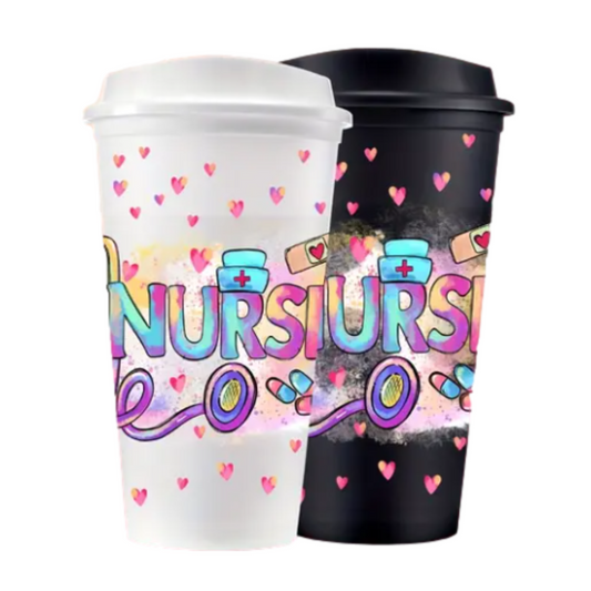 Nurse Appreciation 470ml Tumbler – Colourful Reusable Cup with Lid (10 colours to choose from)