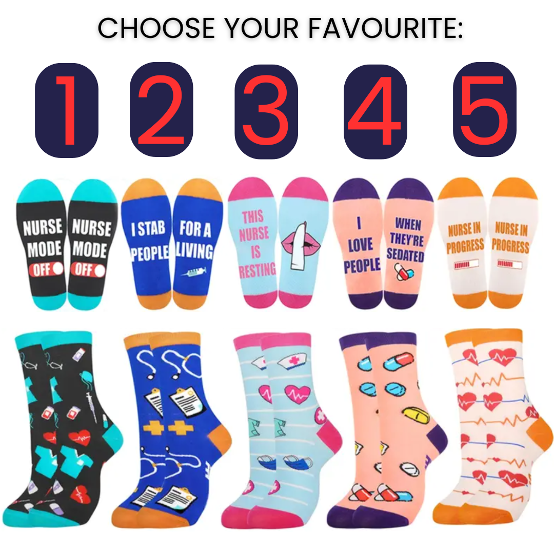 Nurse Socks with Slogans (5 designs to choose from)