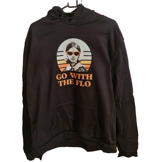 "Go With The Flo" Retro Hoodie – Florence Nightingale Graphic Sweatshirt